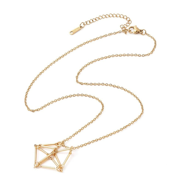 Krystallholder Cage Halskjede Krystall Net Metal Halskjede 4 4 4