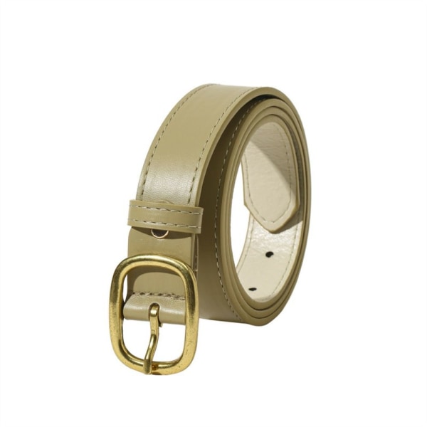 Läderbälte Elliptisk stift Spänne Midjeband KHAKI khaki