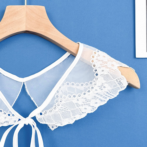Kvinnors spetskrage Sjalkrage Front Placket krage