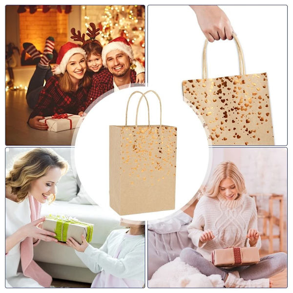 6 st Kraftpapper presentpåse Festförpackningspåsar D D D