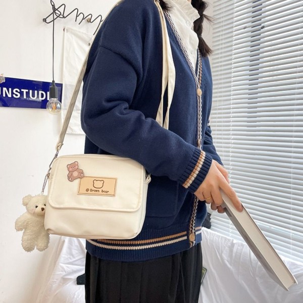 Dam Axelväskor Student Tote Handväskor KHAKI MED HÄNGE khaki with pendant-with pendant