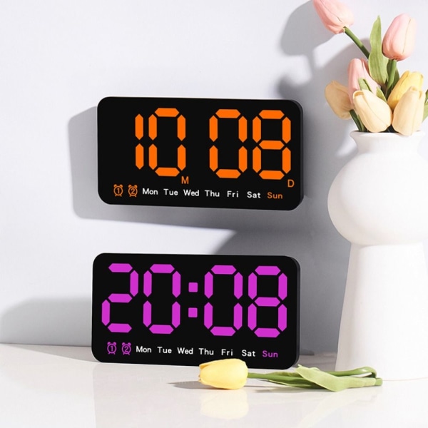 Elektronisk väggklocka Digitala LED-klockor RÖDA red