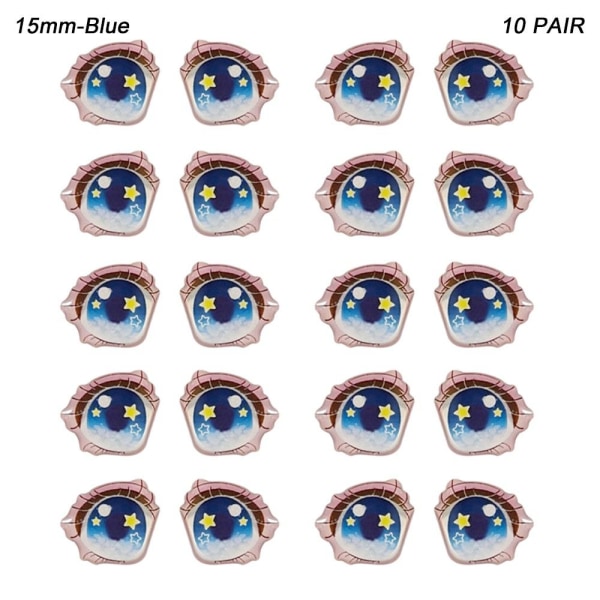 Sarjakuva Silmätarrat Anime-hahmonukke 15MM-SININEN 15MM-SININEN 15mm-Blue