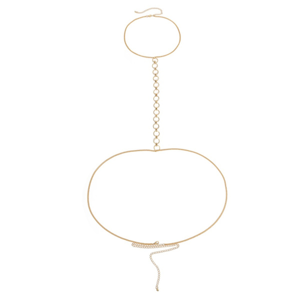 Sexy Circular Chain Neck Chain Integrert Body Chain Geometrisk