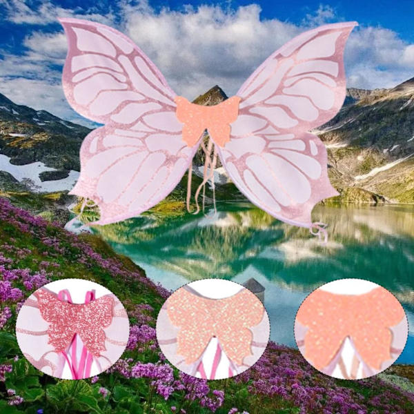 Butterfly Fairy Wings Princess Angel Wing VALKOINEN A A White A-A