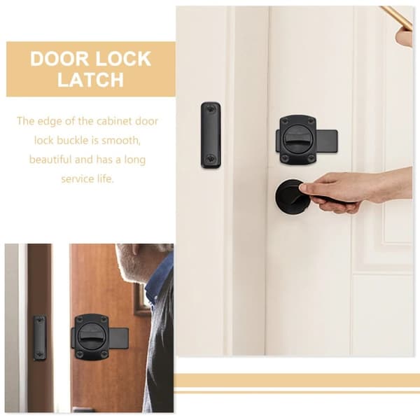 Drejelås Sikkerhedsdørlås SORT 2 STK black 2pcs-2pcs