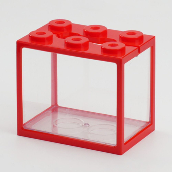 Betta Fish Tank Building Block Aquarium RØD RØD red