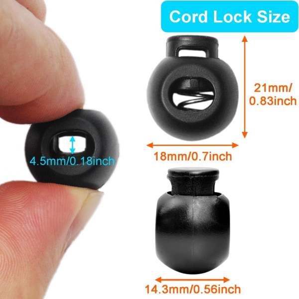 Cord Locks Skolisser Låser Snøreklemme
