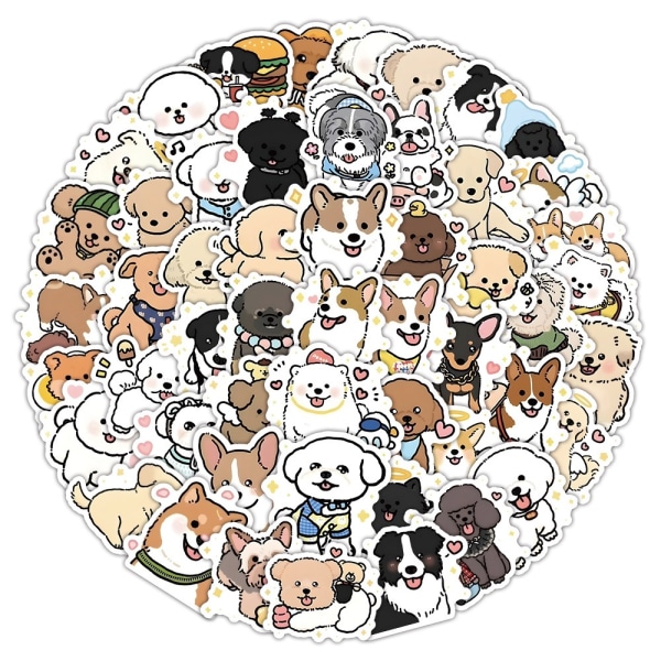 70 stk Stupid Cute Dog Stickers Graffiti Sticker Ornament