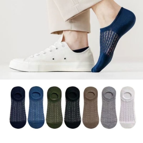 5paria Miesten Sukat Mesh Invisible Socks VAALEANHARMAA light grey