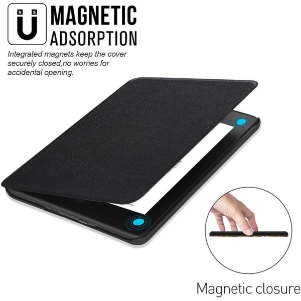 6,8 tums e-Reader Case Smart Folio Cover SVART Black