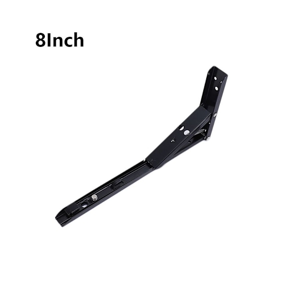 1 Par sammenleggbar hyllebrakett Veggmontert støtte SVART 8TOMMERS black 8inch