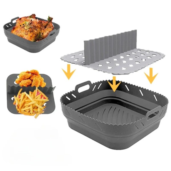 8,5 tommer Air Fryer Pan Air Fryer kurv Plate GRÅ grey