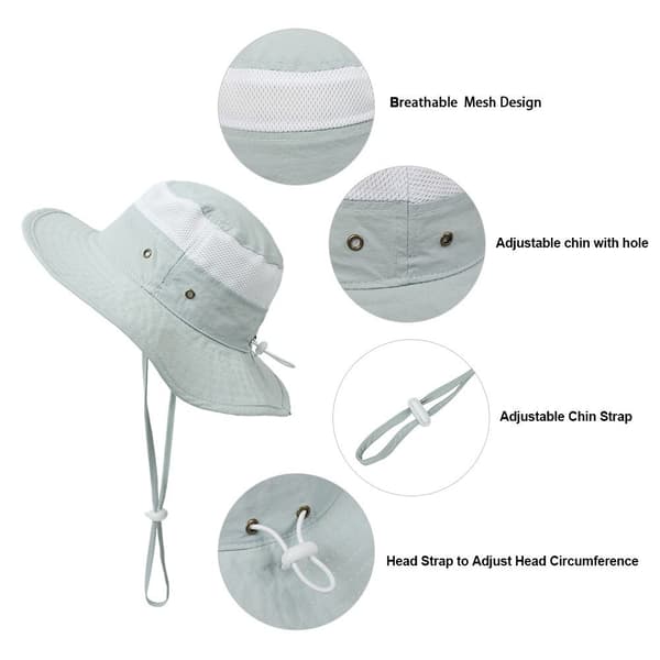 Barn Bucket Hatt Solskydd VIT White