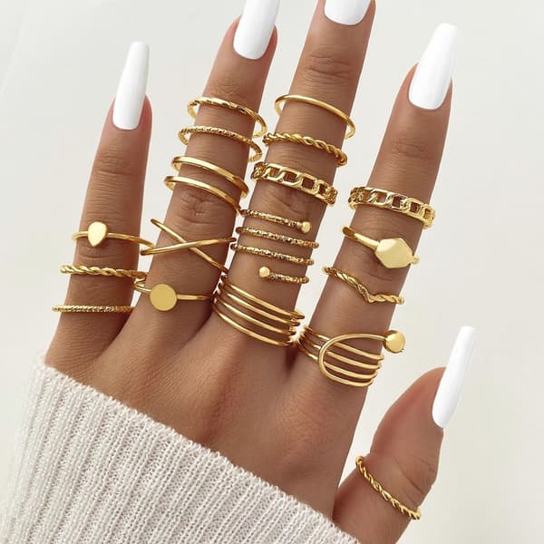 18 st Ring Set Knogring GULD gold