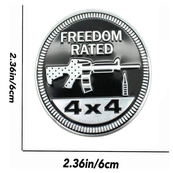 2 st 3D metallemblem 4 X 4 metall bilmärke Frihet