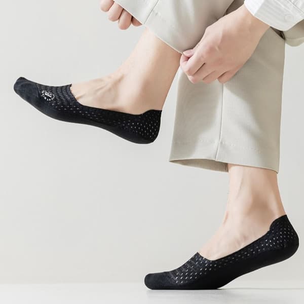 1 par herrskor Båtsockor Is Silke Mörkgrå dark grey