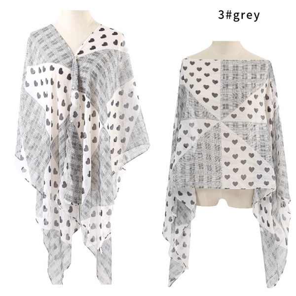 Strandsjal Chiffon Bluse GRÅ Grey