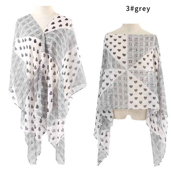 Strandsjal Chiffongblus GRÅ Grey