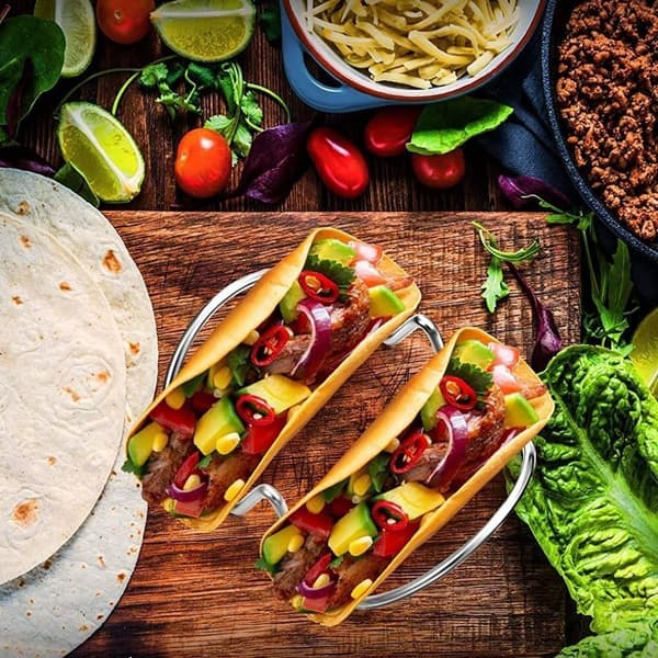 Taco-holder Tortilla-stativ 2 rum 2 Grids