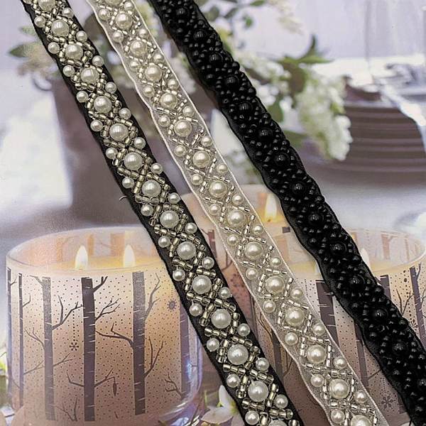 1 Yard Pearl Braid Lace Nauha Pitsireunus D D D