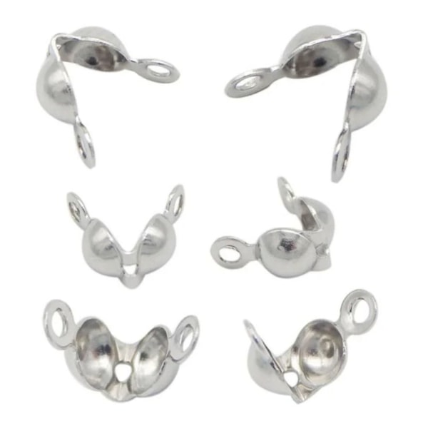 200 st Crimp Beads Sladd Knutöverdrag Ändlockskontakt Cap 4 4 4