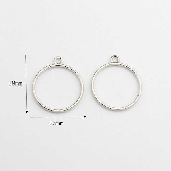 10 stk/parti Charms Bezel Metalramme vedhæng SØLV LILLE LILLE Silver Small-Small