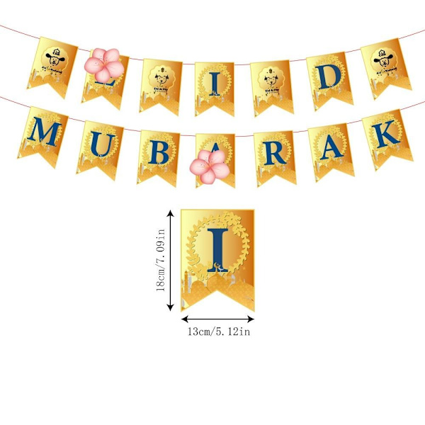 EID Mubarak Flaggdragningsdekoration för Ramadan 1 1