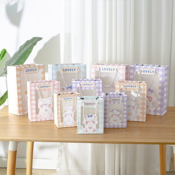 Presentpåse för fönster Handhållen väska ROSA 14,5X10X19,5CM pink 14.5x10x19.5cm-14.5x10x19.5cm