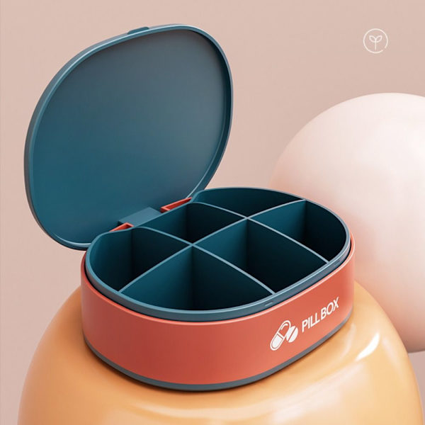 Pills Box Pill Dispenser Box BLÅ Blue