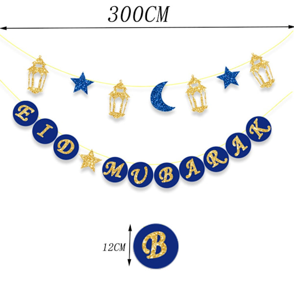 EID Mubarak Banner Ramadan Kareem Banner BLÅ