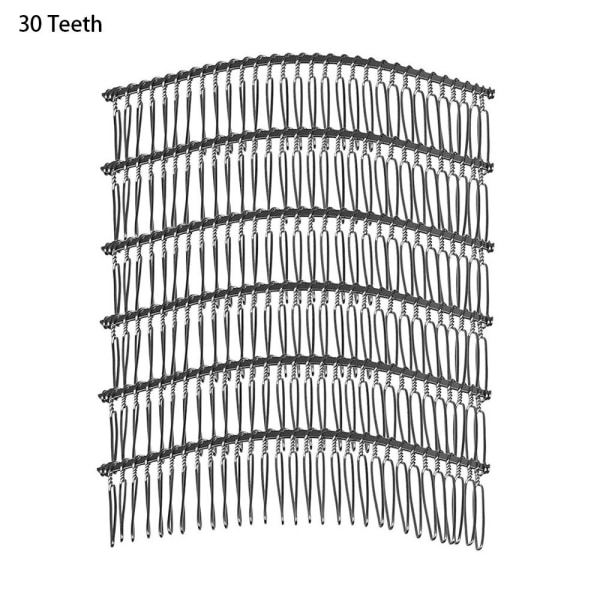 6 stk DIY Metal Hårkamme Brud Hårnåle Clips SORT black