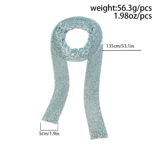 Halsduk Halsband Lång Aluminium Mesh Smycken BLÅ BLÅ Blue