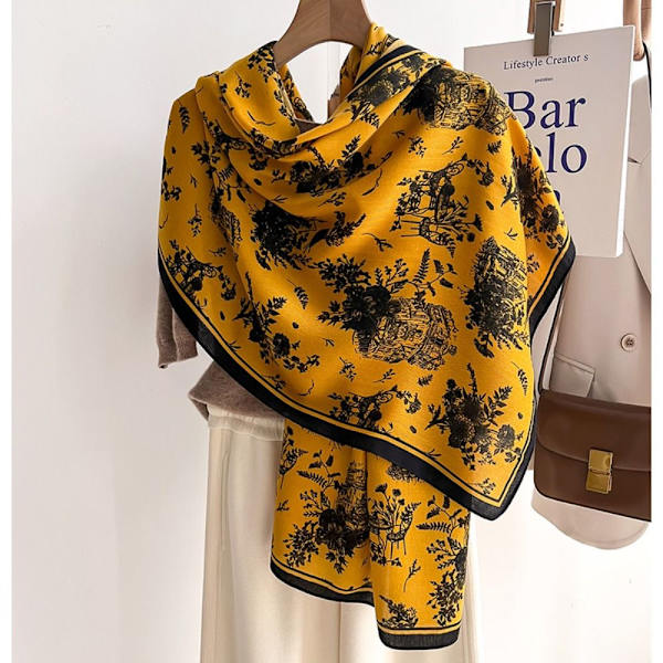 Strandsjal 90x90cm Sidenscarf 4 4 4