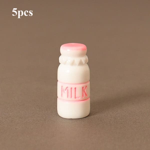 5 st 1/6 Mjölkflaskor Dockhus Miniatyr ROSA Pink