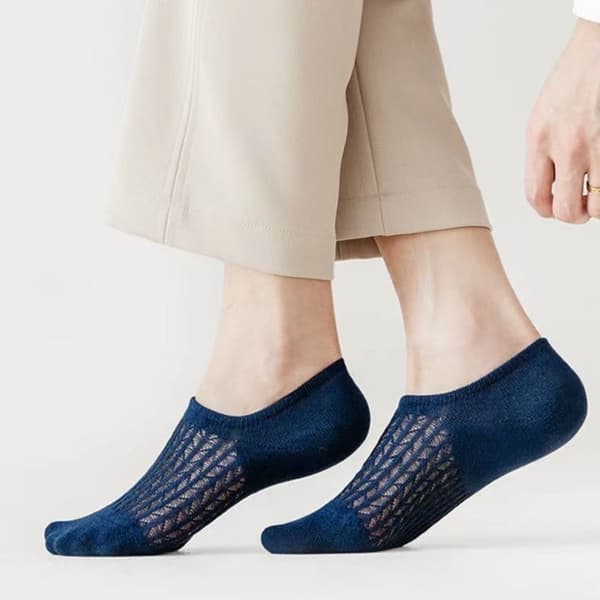 5 par herresokker mesh usynlige sokker LYSEGRÅ light grey