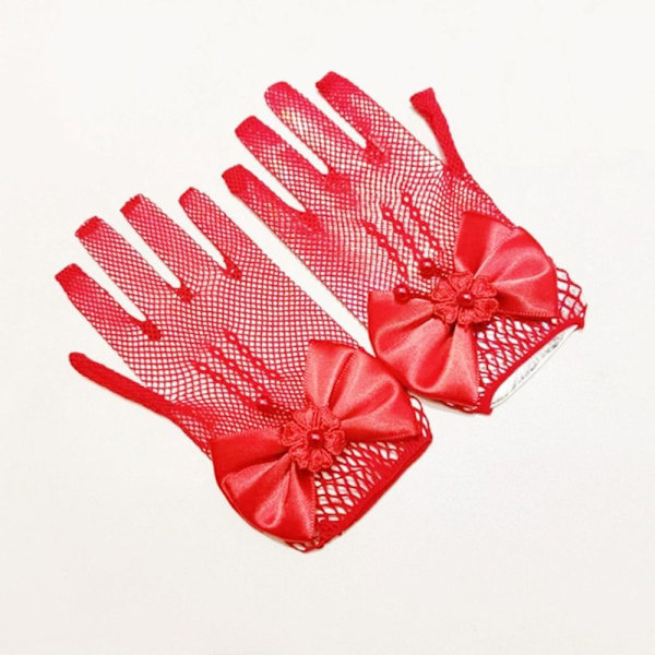 Bröllopshandskar för barn Mesh RÖDA Red