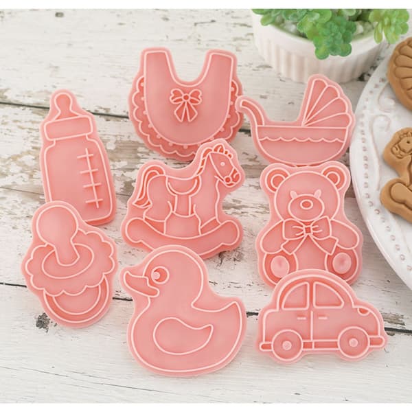 8 stk./sett kakepresser kjeksform deigstempel DIY baking