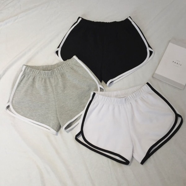 Summer Simple Shorts Yoga Beach Pants HVIT L white L