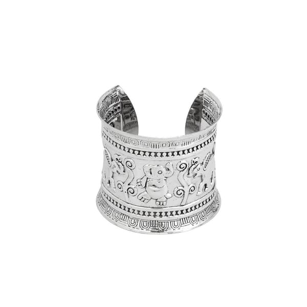 Utskuret elefantdjurarmband Öppet brett armband E E E