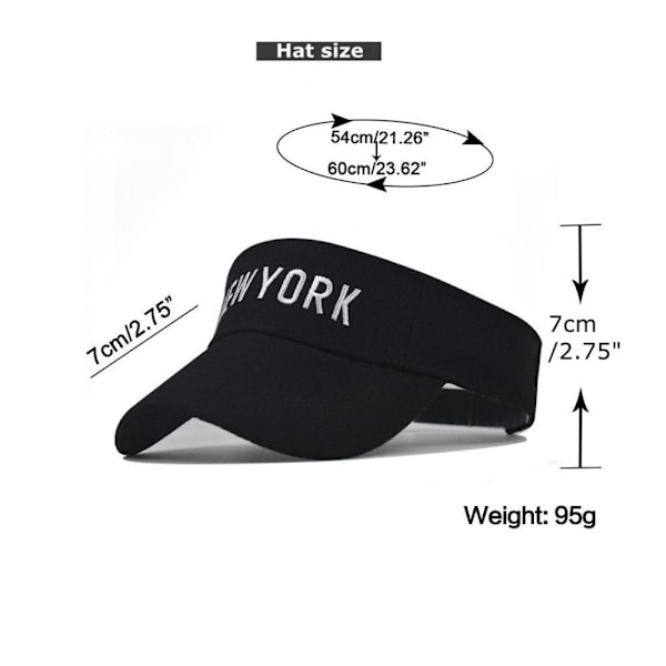Broderi Visir Caps Solskærm Hatte SORT black
