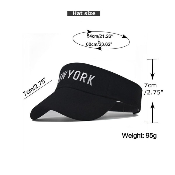 Broderi Visir Kepsar Solskydd Hattar SVART black