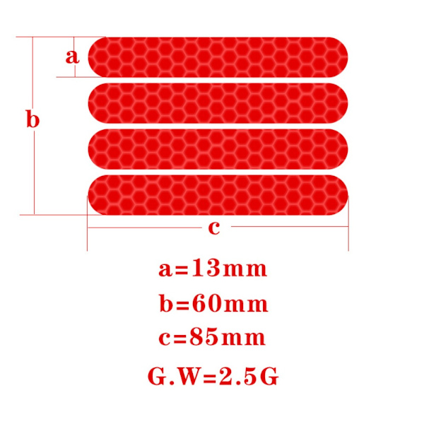 8 STK Reflekterende Stickers Hjelm Stickers RØDE red