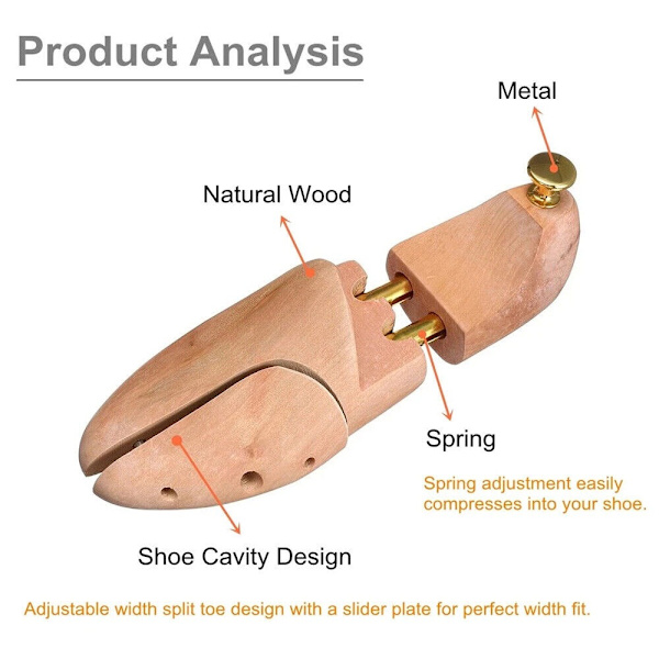 1 par Sko Bårer Sko Tree Extender for menn EU 39-40 EU 39-40