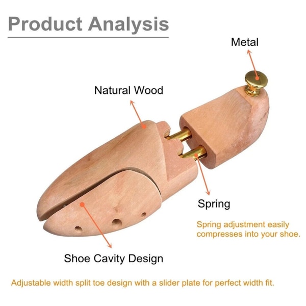 1 par skobårer sko til mænd, træforlænger EU 43-44 EU 43-44
