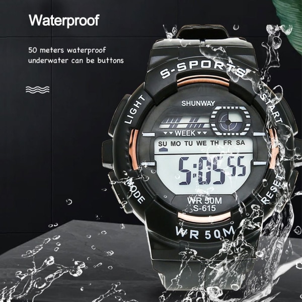 Digital Watch Sports Elektronisk Armbandsur SVART black