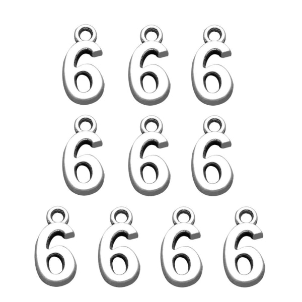 10 stk Numbers Pendant Charms Arabiske Tall Pendants 6 6 6