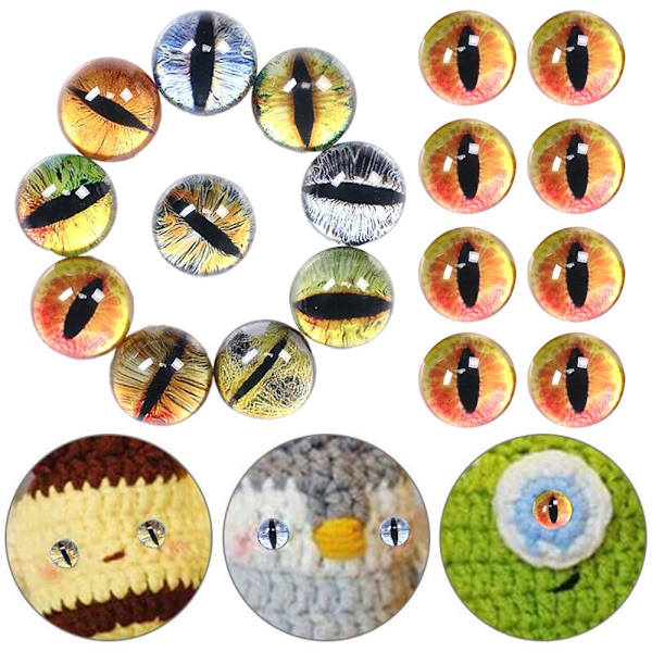 20 stk/10 par Eyes Crafts Eyes Puppet Crystal Eyes 10MM-FARGE 10mm-color random