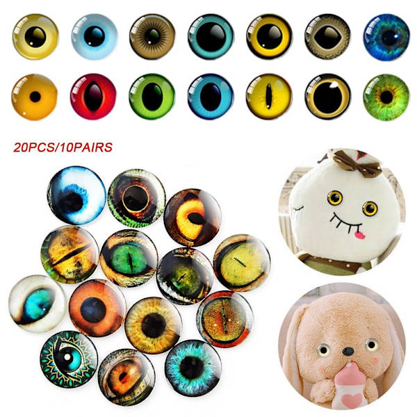 20 st/10 par Eyes Crafts Eyes Puppet Crystal Eyes 20MM-FÄRG 20mm-color random