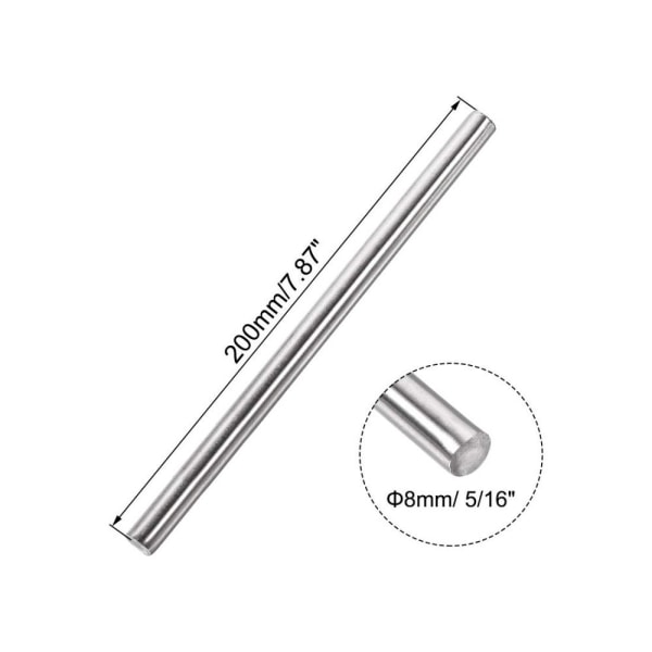 2 kpl kiinteää pyöreää tangoa, lineaarinen liikeakseli 100 mm 100mm